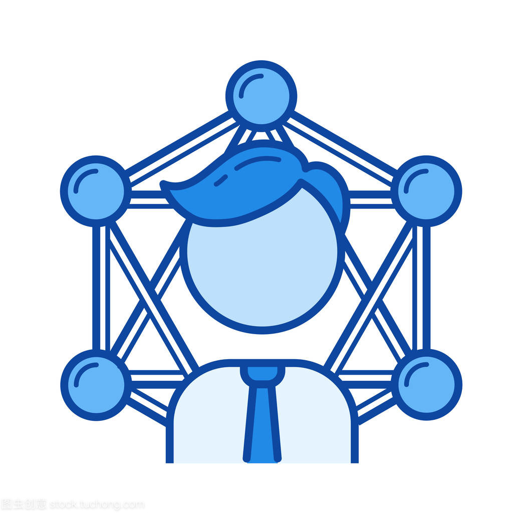 业务网络线图标 连接数字世界的视觉纽带